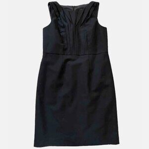 Ann Taylor Black Wool Blend Scoop Neck Sheath Dress